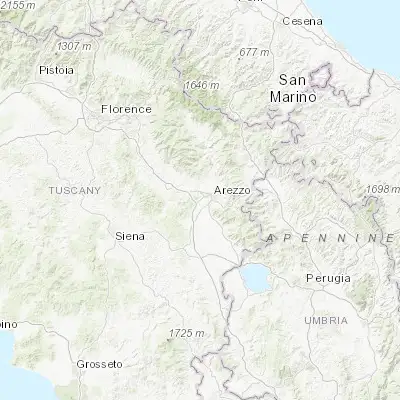 Map showing location of Battifolle-Ruscello-Poggiola (43.450000, 11.800000)