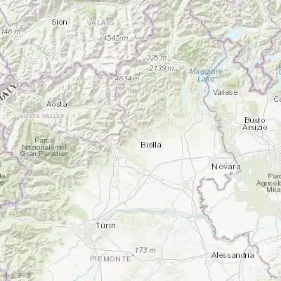 Map showing location of Biella (45.563040, 8.057960)