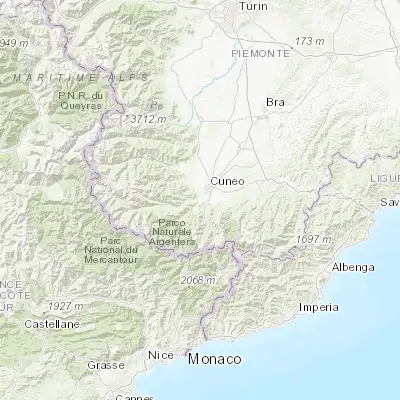 Map showing location of Borgo San Dalmazzo (44.337850, 7.493100)
