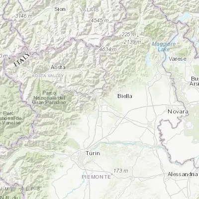 Map showing location of Borgofranco d'Ivrea (45.516360, 7.858650)