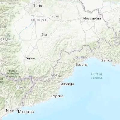 Map showing location of Bormida-Genepro (44.390510, 8.199520)