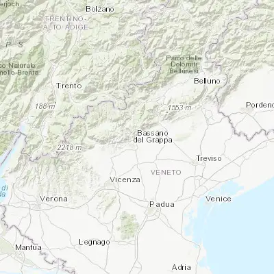 Map showing location of Borso del Grappa (45.810250, 11.773670)