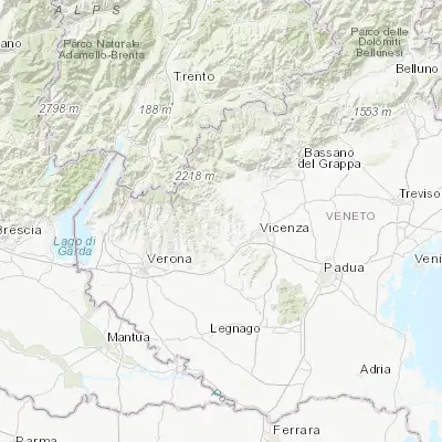 Map showing location of Brogliano (45.589190, 11.365490)