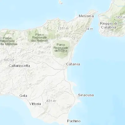 Map showing location of Camporotondo Etneo (37.565650, 15.003190)