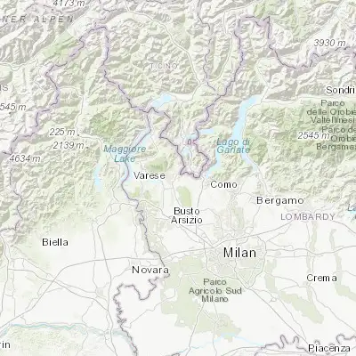 Map showing location of Cantello (45.822480, 8.895930)