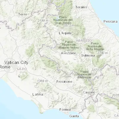 Map showing location of Capistrello (41.972230, 13.396160)