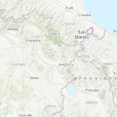 Map showing location of Capolona (43.566850, 11.863740)