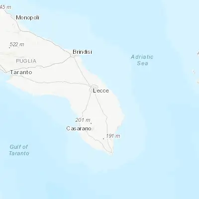 Map showing location of Caprarica di Lecce (40.260600, 18.244260)