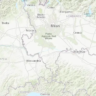 Map showing location of Cava Manara (45.140140, 9.107740)