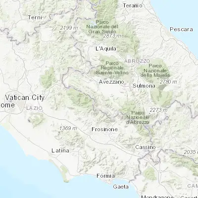 Map showing location of Civitella Roveto (41.913290, 13.423960)