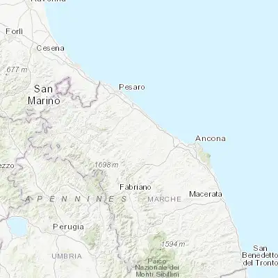Map showing location of Corinaldo (43.641070, 13.060040)