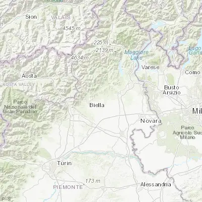 Map showing location of Cossato (45.570320, 8.184710)