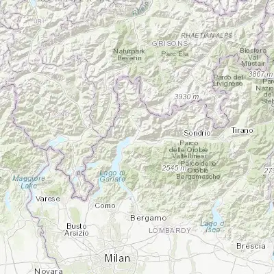 Map showing location of Dubino (46.167050, 9.430490)