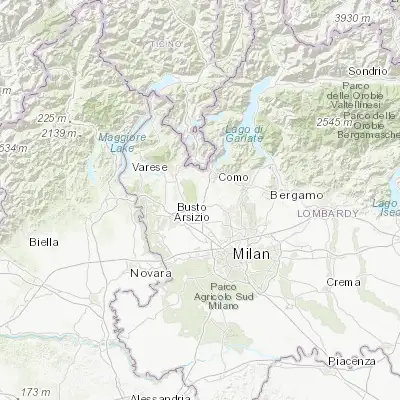 Map showing location of Fenegrò (45.701570, 8.999640)