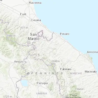 Map showing location of Fermignano (43.693110, 12.654370)