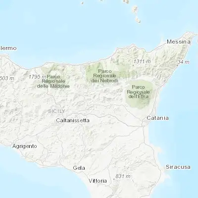 Map showing location of Gagliano Castelferrato (37.709670, 14.535240)