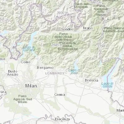 Map showing location of Gazzaniga (45.793390, 9.829760)