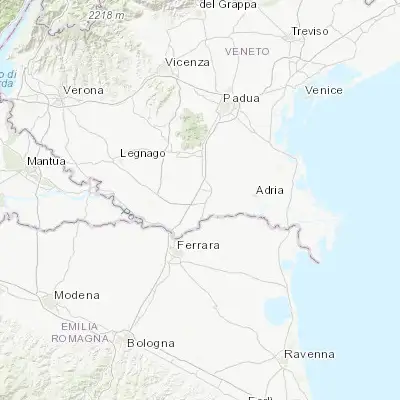 Map showing location of Grignano Polesine (45.043500, 11.746820)