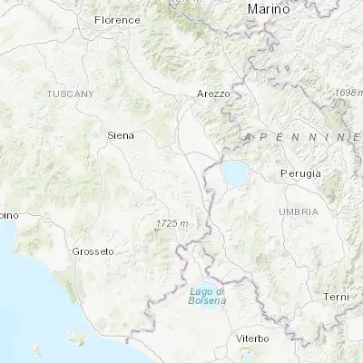 Map showing location of Montepulciano (43.099980, 11.787040)