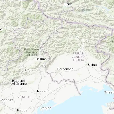 Map showing location of Montereale Valcellina (46.151100, 12.647710)