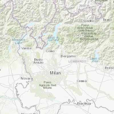 Map showing location of Monticello Brianza (45.709480, 9.315640)