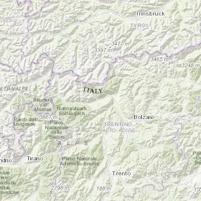 Map showing location of Naturno (46.648010, 11.001290)