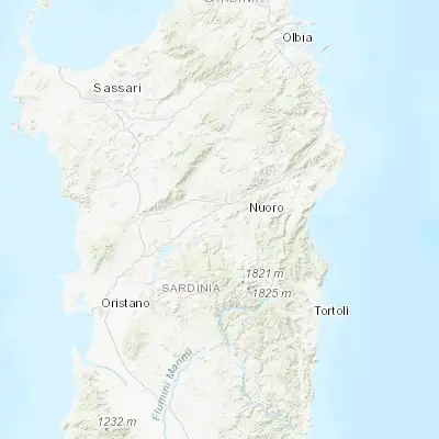 Map showing location of Orani (40.252000, 9.181490)