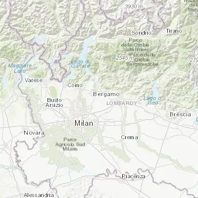 Map showing location of Paderno d'Adda (45.678790, 9.444910)