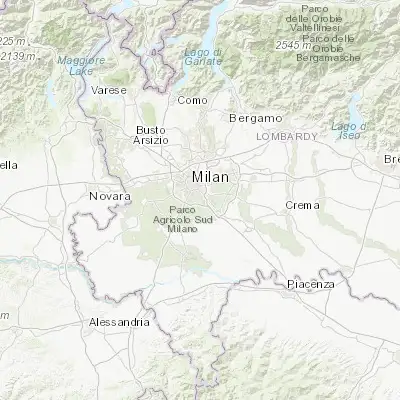 Map showing location of Poasco-Sorigherio (45.403100, 9.230920)