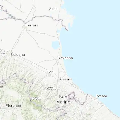 Map showing location of Porto Fuori (44.405570, 12.252180)