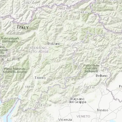 Map showing location of Predazzo (46.311400, 11.599600)