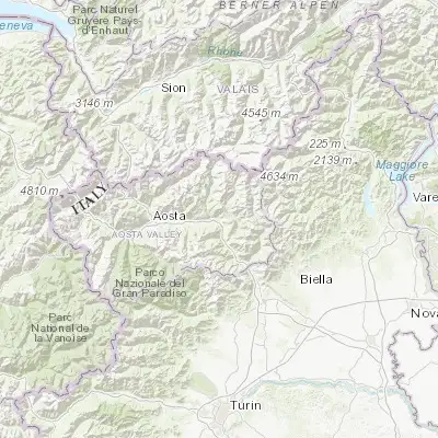 Map showing location of Saint-Vincent (45.750820, 7.648150)
