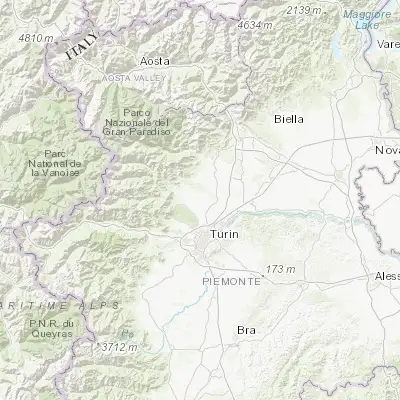 Map showing location of San Francesco al Campo (45.227320, 7.654790)
