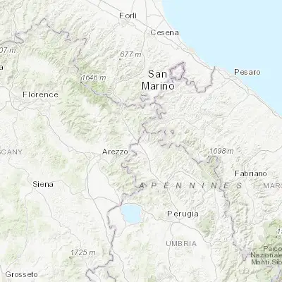 Map showing location of San Giustino (43.546600, 12.175280)