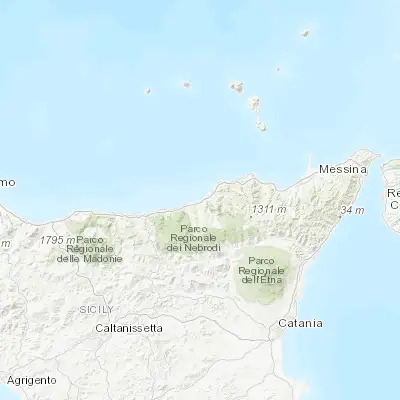Map showing location of Sant'Agata di Militello (38.068380, 14.636000)