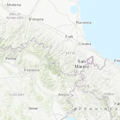 Map showing location of Santa Sofia (43.947240, 11.908670)