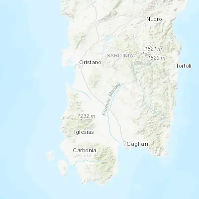 Map showing location of Sardara (39.614650, 8.820880)