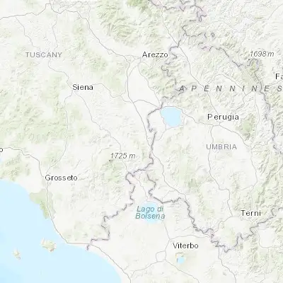 Map showing location of Sarteano (42.991930, 11.864720)
