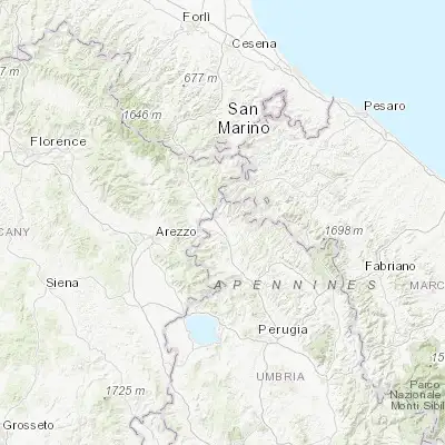 Map showing location of Selci-Lama (43.517190, 12.212930)