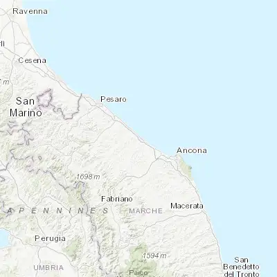 Map showing location of Senigallia (43.716260, 13.208820)