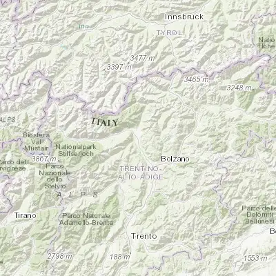 Map showing location of Sinigo (46.634880, 11.179260)