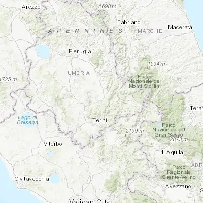 Map showing location of Spoleto (42.740710, 12.738990)
