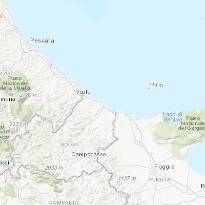 Map showing location of Termoli (41.999940, 14.993890)