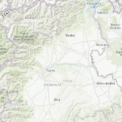 Map showing location of Torrazza Piemonte (45.215350, 7.976730)