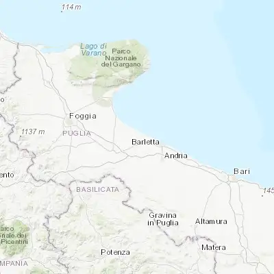 Map showing location of Trinitapoli (41.356540, 16.089240)