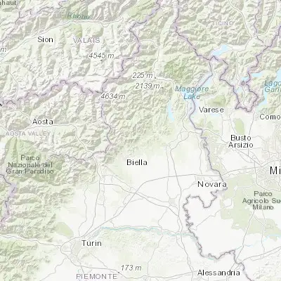 Map showing location of Trivero-Prativero-Ponzone (45.660470, 8.174020)
