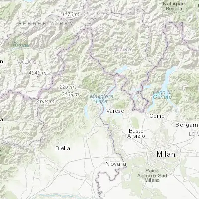 Map showing location of Verbania (45.921360, 8.551830)