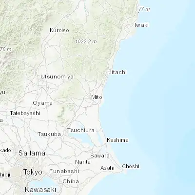 Map showing location of Hitachi-Naka (36.396590, 140.534790)