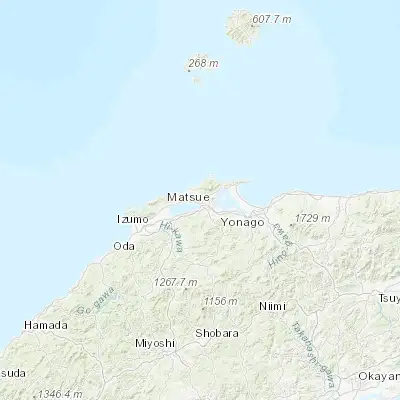 Map showing location of Matsue (35.483330, 133.050000)