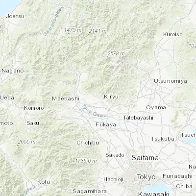 Map showing location of Ōmamachō-ōmama (36.431810, 139.275340)